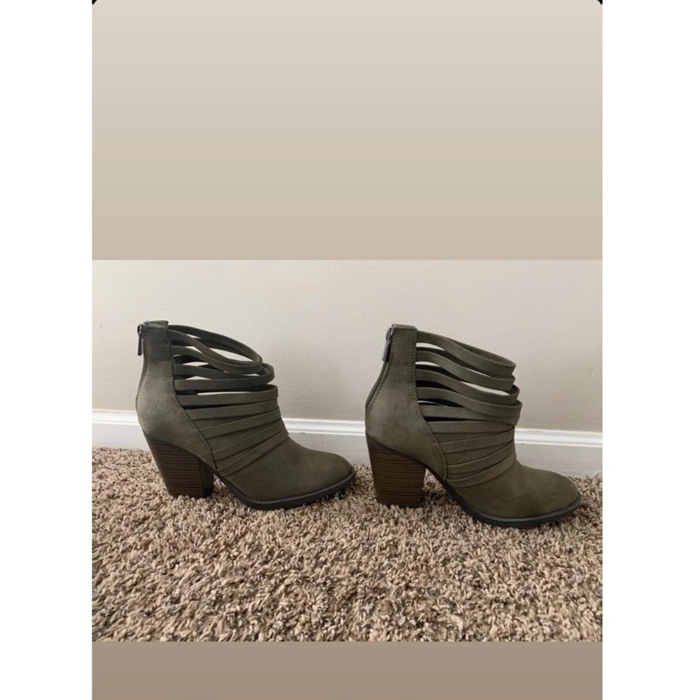 Olive green booties